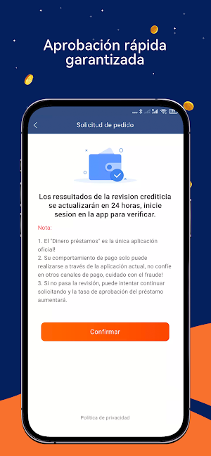 Dinero préstamos - Cash Loan Screenshot 1
