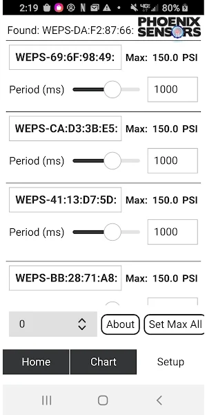 WEXS-10 Sensors Screenshot 0