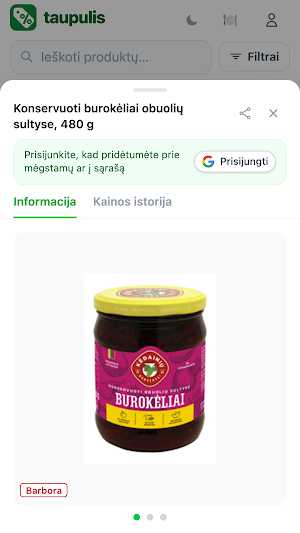 Taupulis – kainų palyginimas Screenshot 2
