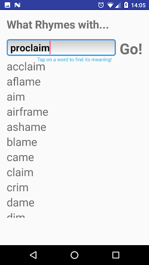 RhymeBook - rhyming dictionary Screenshot 2