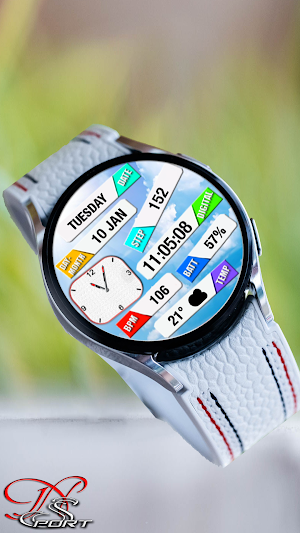 [N-SPORT147] White Watch Face Screenshot 3