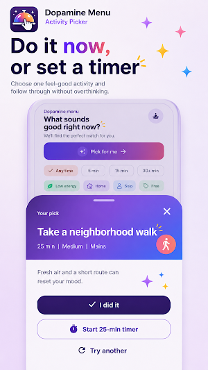Dopamine Menu: Activity Picker Screenshot 2