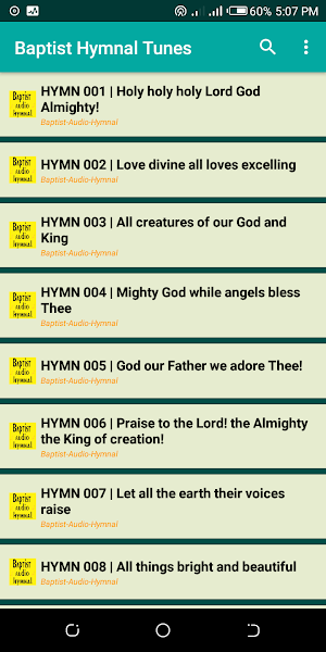 Baptist Audio Hymnal offline Screenshot 1
