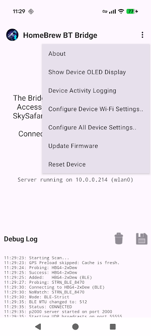 HomeBrew BT Bridge Screenshot 0