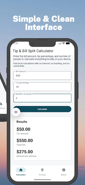 Tip & Bill Split Calculator Screenshot 2