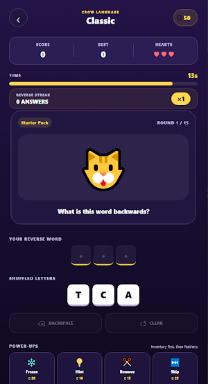 Crow Language: Reverse Words Screenshot 1