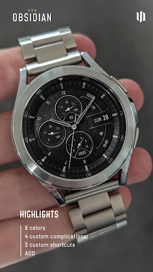 S4U Obsidian analog watch face Screenshot 2