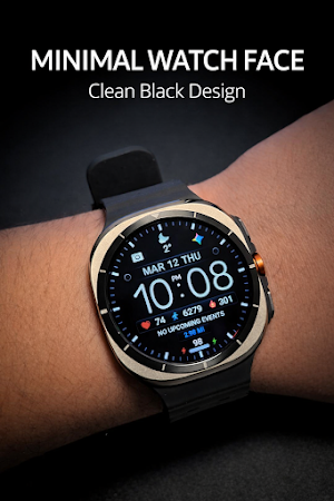 Minimal Black Watch Face WIN26 Screenshot 0