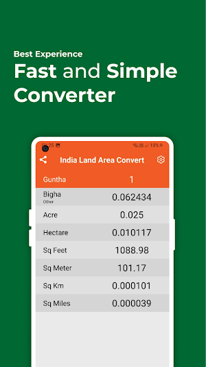 India Land Area Converter Screenshot 0