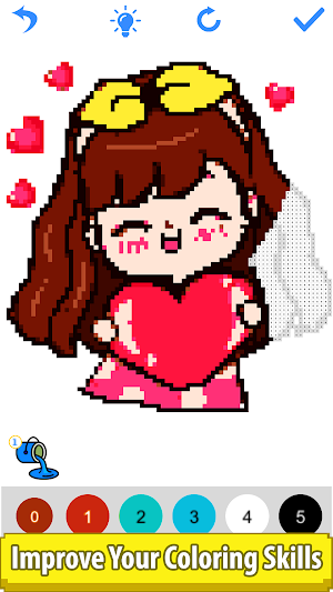 Anime Dolls Color by Number - Pixel Art Coloring Screenshot 3