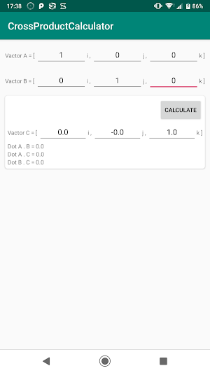 CrossProduct Calculator (Vecto Screenshot 0