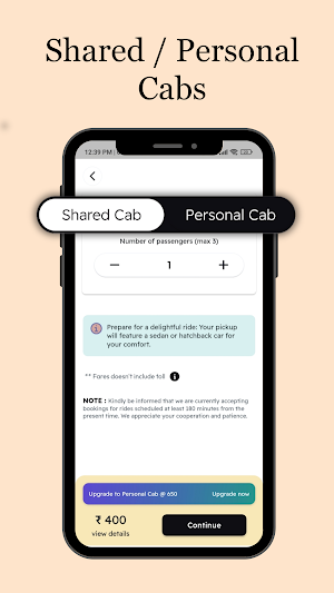 QuicReach: Cab-Sharing App Screenshot 2