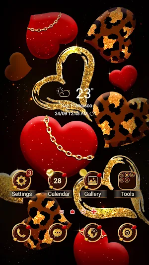 Lovely Gold Heart - Wallpaper Screenshot 0