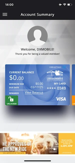 LCLFCU Card Manager Screenshot 1