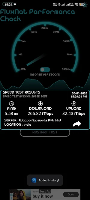 FluxNet Performance Check Screenshot 2