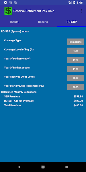 US Military Reserve Retirement Screenshot 2