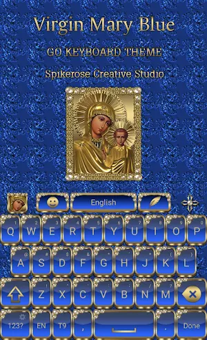 Virgin Mary Blue Go Keyboard t Screenshot 0