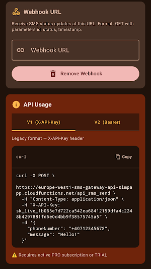 SMS Gateway API Screenshot 3