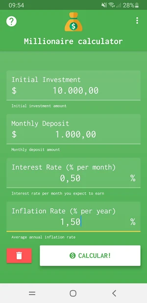 Millionaire Calculator Screenshot 0