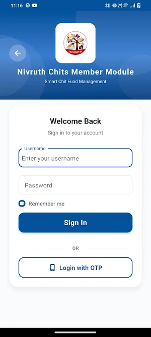 Nivruth Chits Member Module Screenshot 1