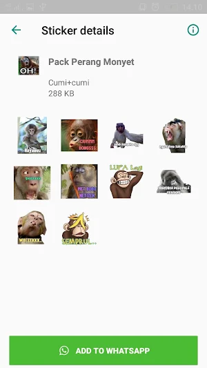 Perang Gambar Monyet - WAStickersApp Screenshot 2