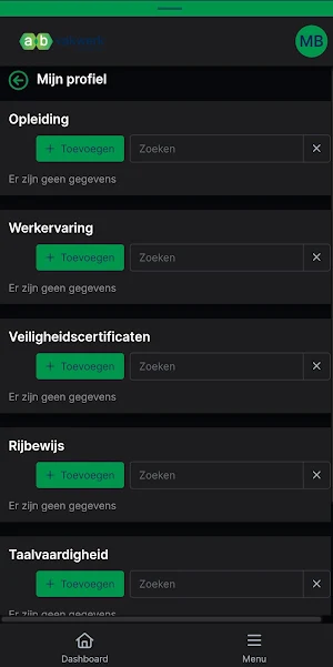 AB Vakwerk Urenregistratie Screenshot 2