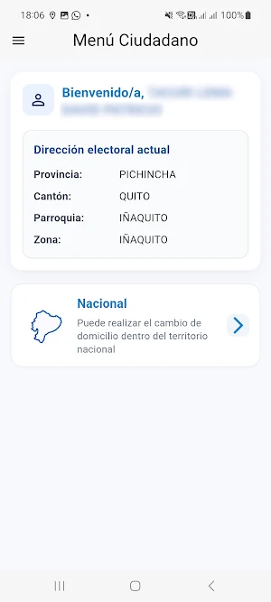 Cambio de Domicilio Screenshot 2