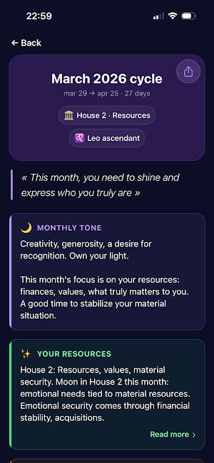 Lunation - Moon & Astrology Screenshot 2