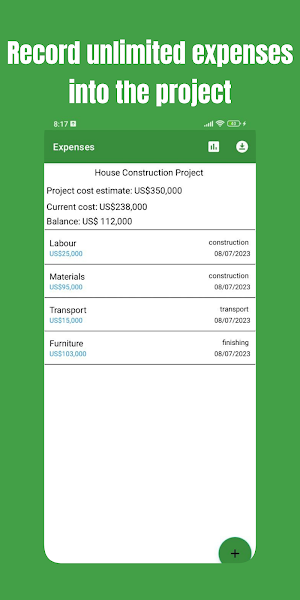 Project Cost Control Screenshot 1