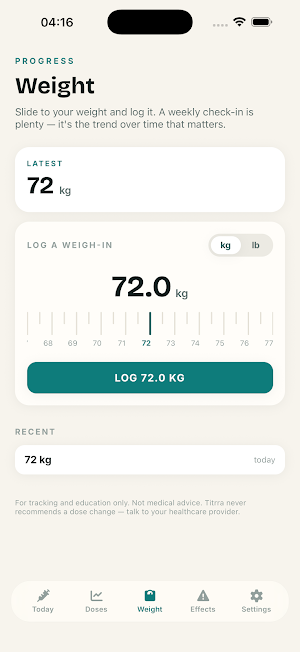 Titrra: GLP-1 & Shot Tracker Screenshot 3