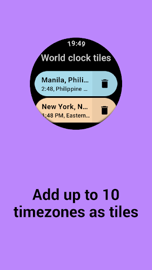 World Clock Tile and App Screenshot 3