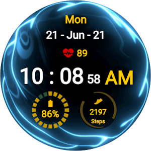 Three Color Fluid Watch Face Screenshot 0
