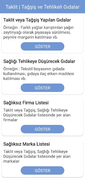 Taklit-Tağşiş & Tehlikeli Gıda Screenshot 0