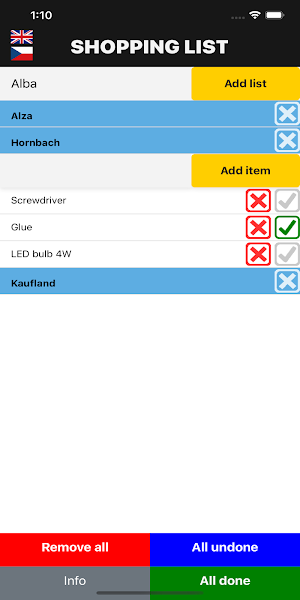 Shopping list Screenshot 1