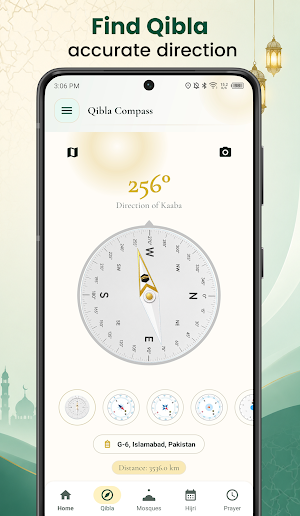 Qibla Direction & Prayer Times Screenshot 0