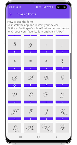 Classic Fonts for Samsung, OPP Screenshot 3