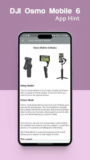 DJI Osmo Mobile 6 App Hint Screenshot 3