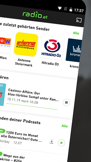 radio.at - Radio und Podcast Screenshot 1