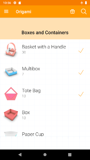 Origami Bags and Containers Screenshot 0