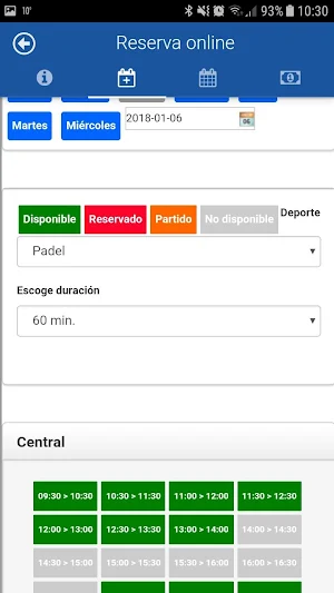 Burpadel Reservas Screenshot 1