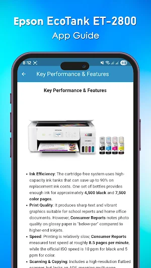 Epson EcoTank ET2800 App Guide Screenshot 1
