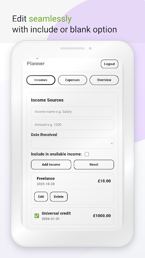 Budget planner Screenshot 1