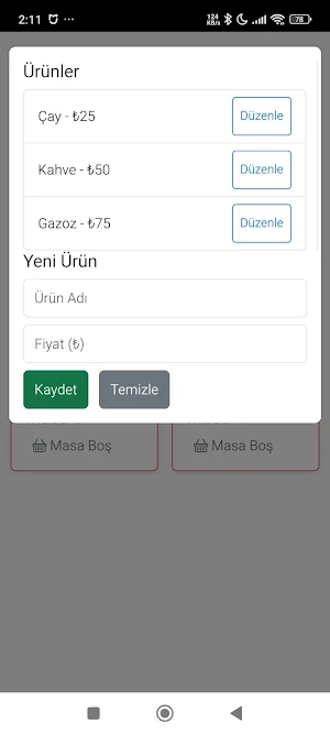 KolayMasa Sipariş Yöneticisi Screenshot 3