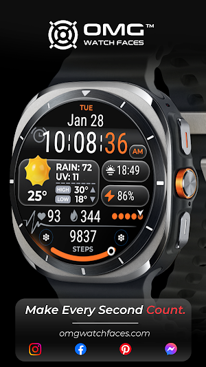 OMG 160 Weather Watch Face Screenshot 3