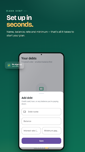 Debt Snowball Payoff Planner Screenshot 1
