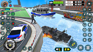 Police Boat Chase Game Boat 3D Screenshot 0