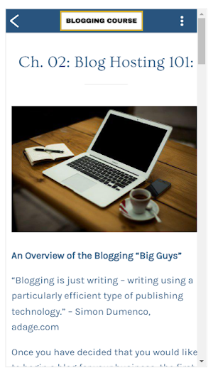 Blogging Course Screenshot 3