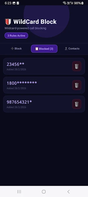 Wildcard Call Block Screenshot 3