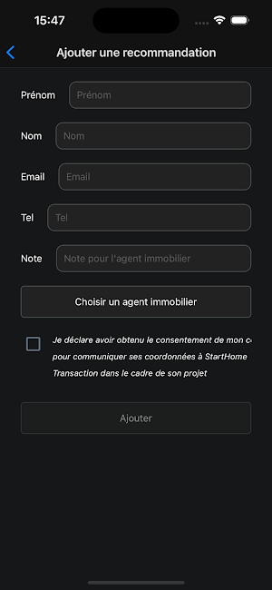 Start Home Contact Screenshot 1