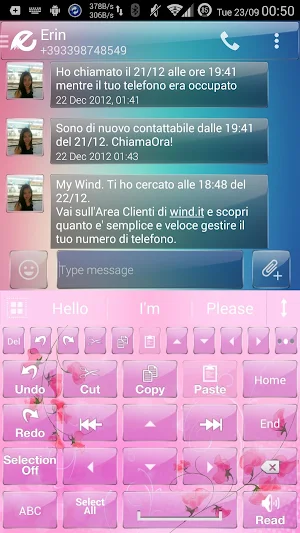 AI Keyboard Theme Glass Flower Screenshot 3